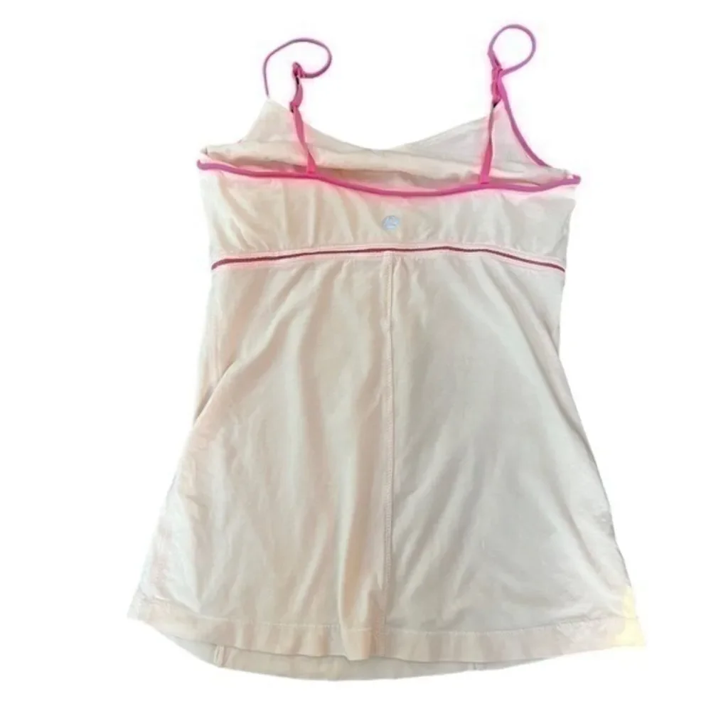 Lululemon light pink bright pink trim Athletic Tank Top Size 6